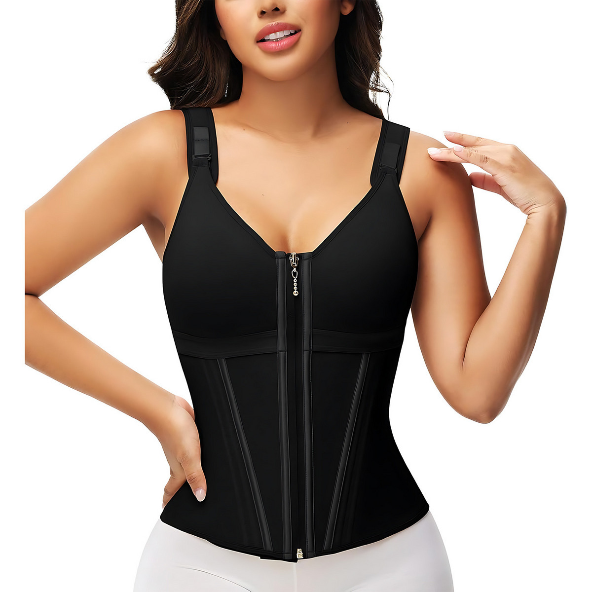 Corset gainant en maille à trois rangées de crochets