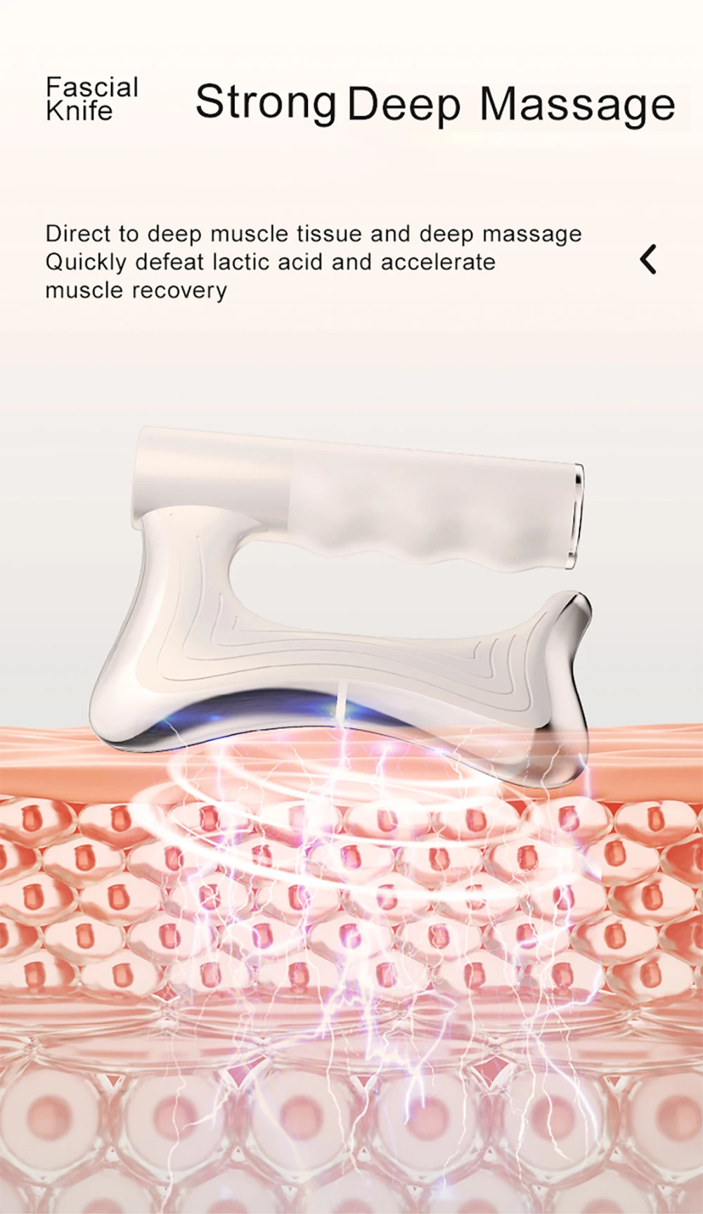 Lame de massage électrique des tissus profonds – Outil chauffant de relaxation des fascias
