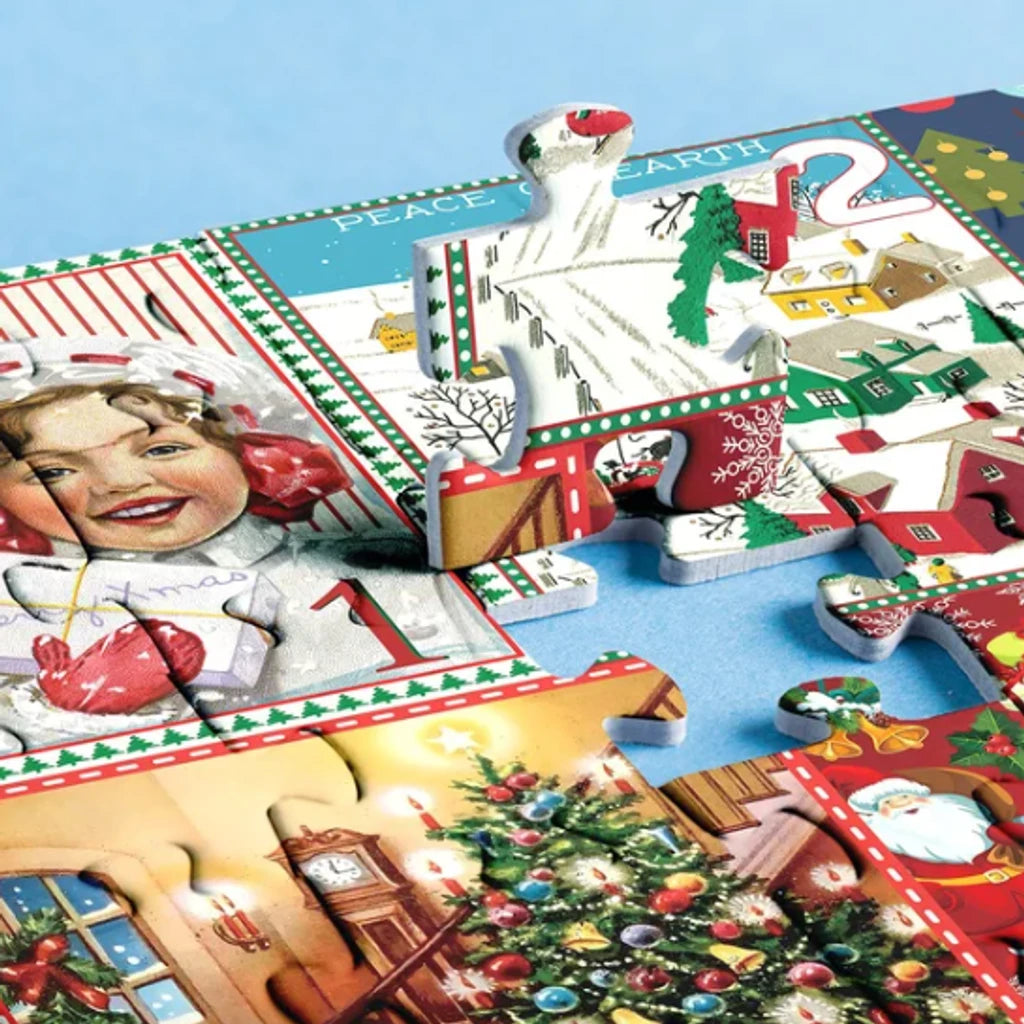 Frohes Jigsaw-Adventskalender-Puzzle