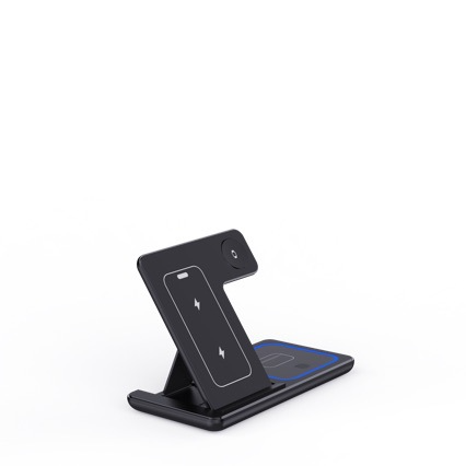 3-in-1 LED-Schnellladestation, faltbarer kabelloser Ladeständer