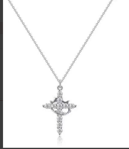 Collier croix couronne