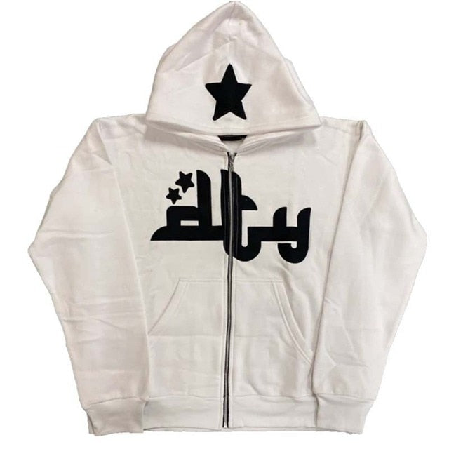 Sweats à capuche zippés à motif étoiles