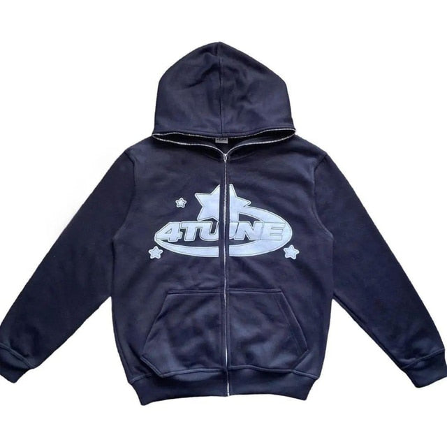 Sweats à capuche zippés à motif étoiles