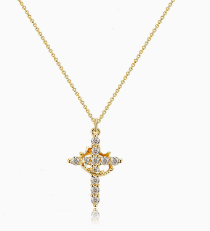 Collier croix couronne