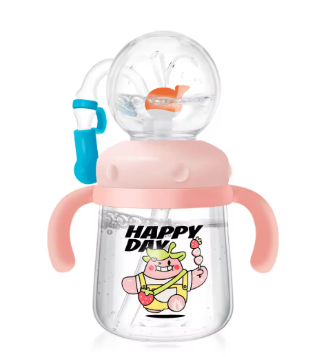 Walfisch-Cartoon-Trinkflasche mit Springbrunnen-Effekt für Kinder – Auslaufsicherer Tritan-Trinkbecher (verschiedene Größen & Farben)