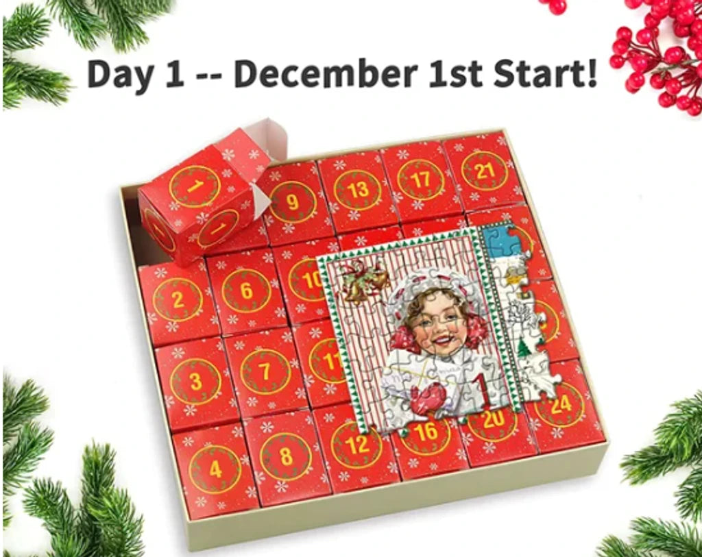 Frohes Jigsaw-Adventskalender-Puzzle