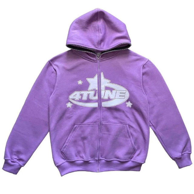 Sweats à capuche zippés à motif étoiles
