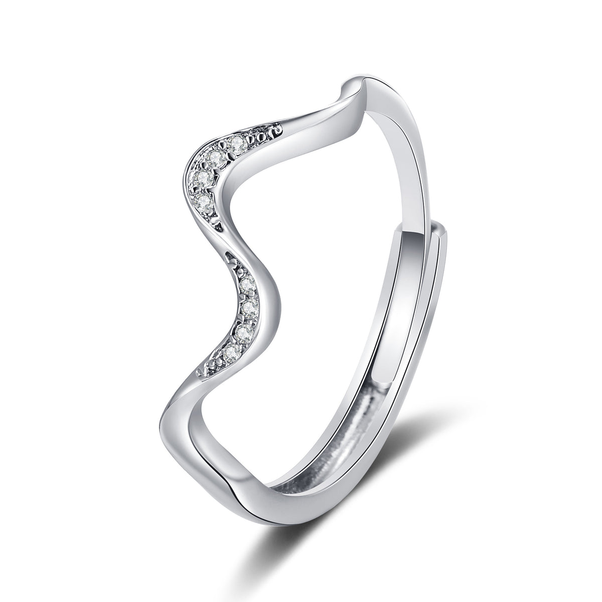 Bague en argent Vague d'eau au design tendance