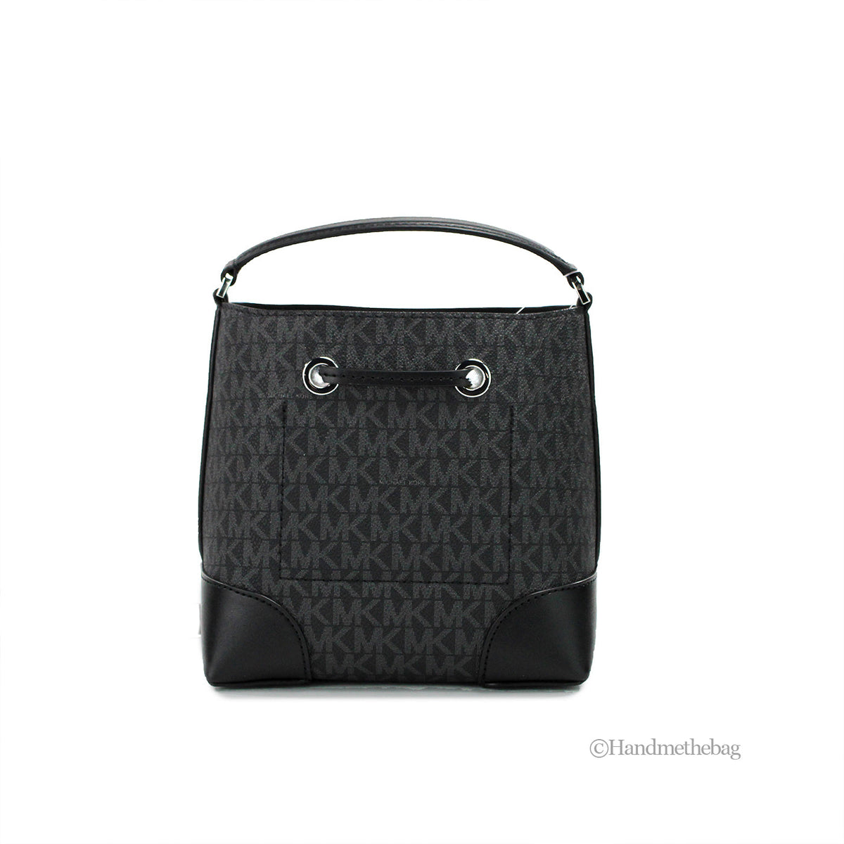 Sac bandoulière seau Michael Kors Mercer petit modèle en PVC noir