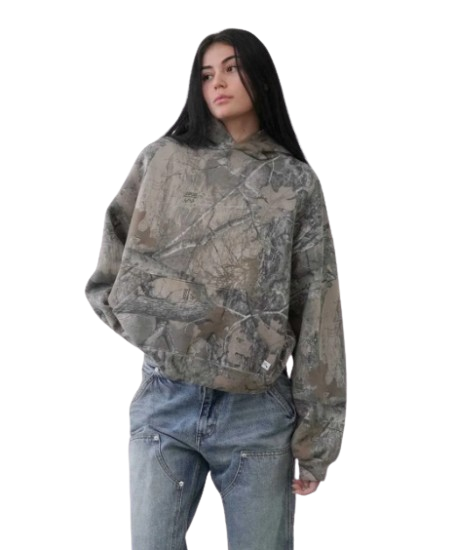 Sweat à capuche rétro motif camouflage urbain