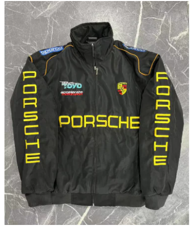 Veste de course F1 - Vêtement d'extérieur brodé style vintage
