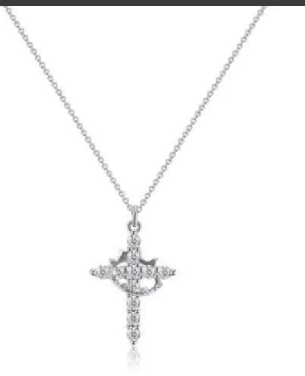 Collier croix couronne