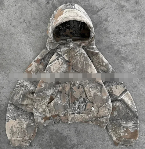 Sweat à capuche rétro motif camouflage urbain