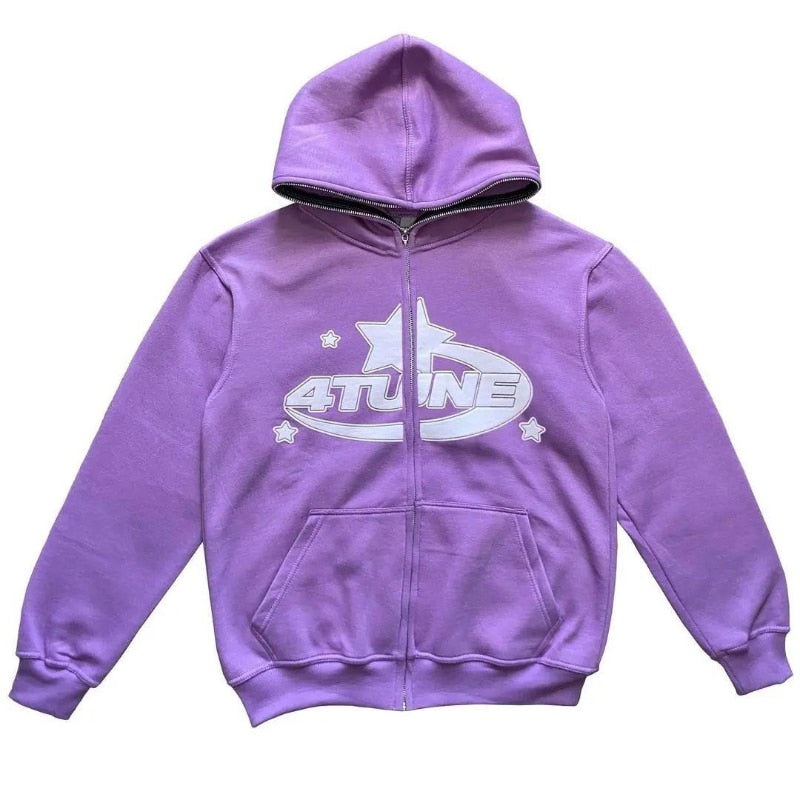 Sweats à capuche zippés à motif étoiles