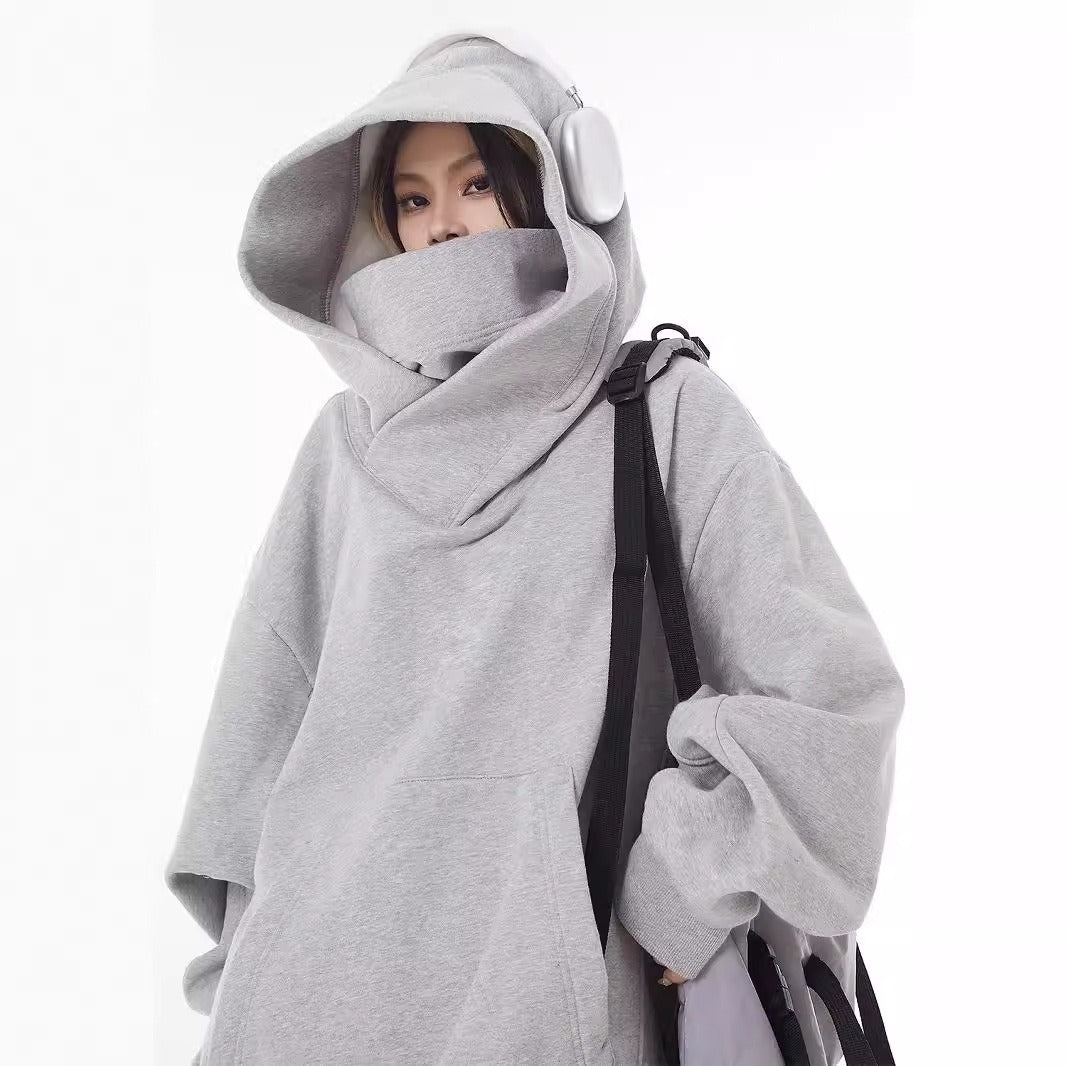 Sweat à capuche doublé en polaire à col haut et coupe ample