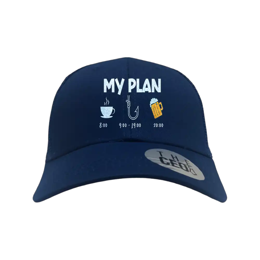 Casquette trucker brodée « My Fishing Plan »