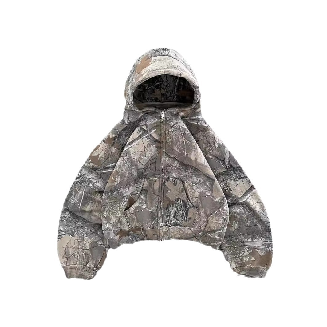 Sweat à capuche rétro motif camouflage urbain