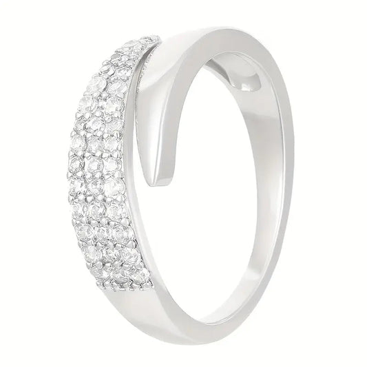 Bague étincelante ajustable élégante