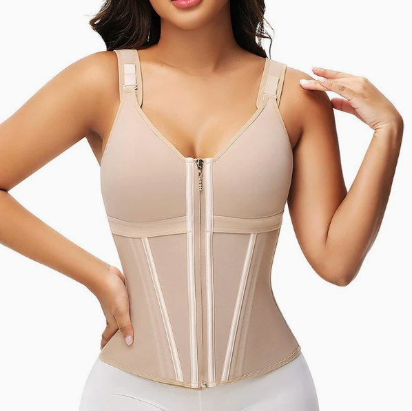 Corset gainant en maille à trois rangées de crochets