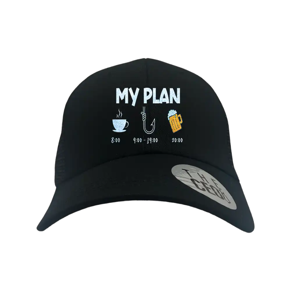 Casquette trucker brodée « My Fishing Plan »