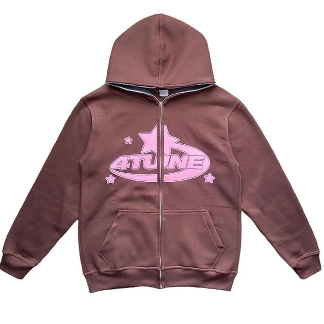 Sweats à capuche zippés à motif étoiles