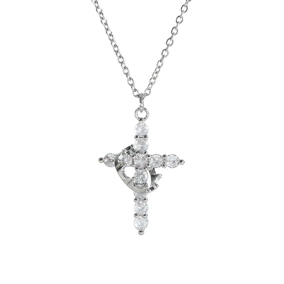 Collier croix couronne