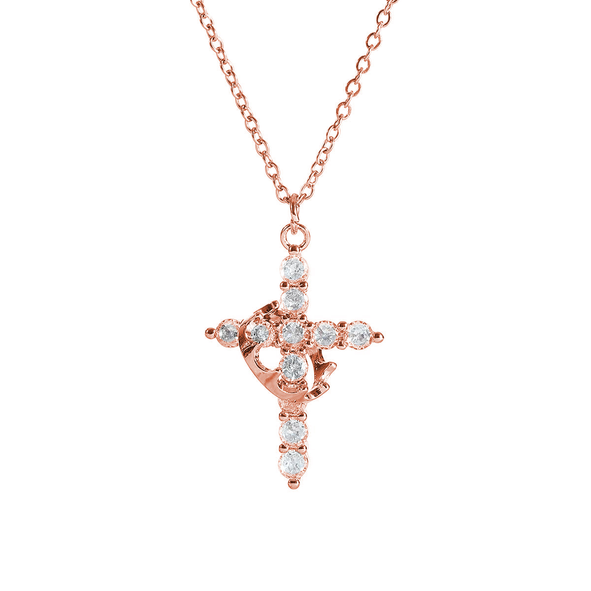 Collier croix couronne